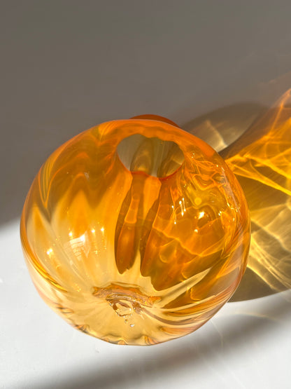 Handblown Glass "Dodici" Vase - Tangerine transparent