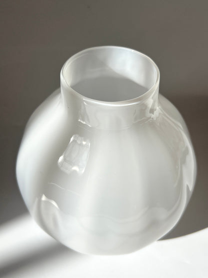 Handblown Glass "Dodici" Vase - White opal