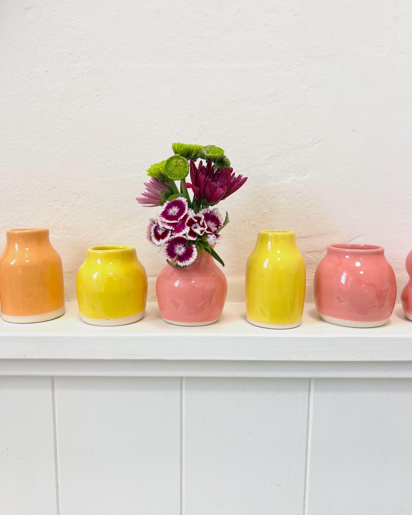 Tiny Mini Ceramic Vase - Orange