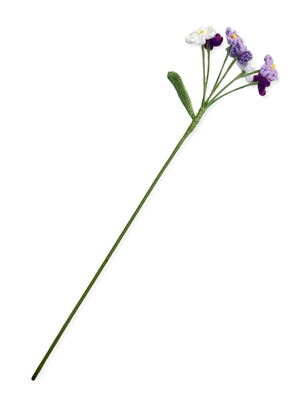 Crocheted Forget Me Not - Purples