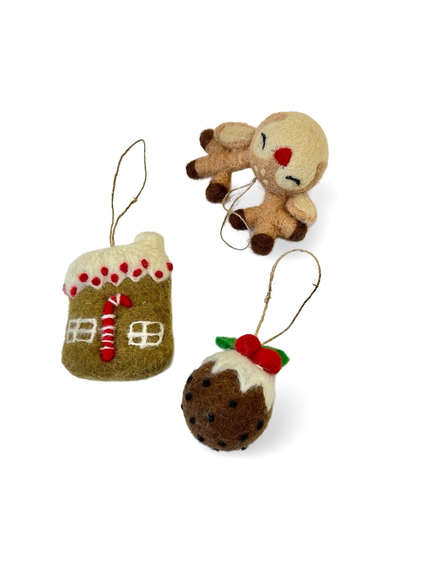 Felted Gingerbread House Christmas Ornament