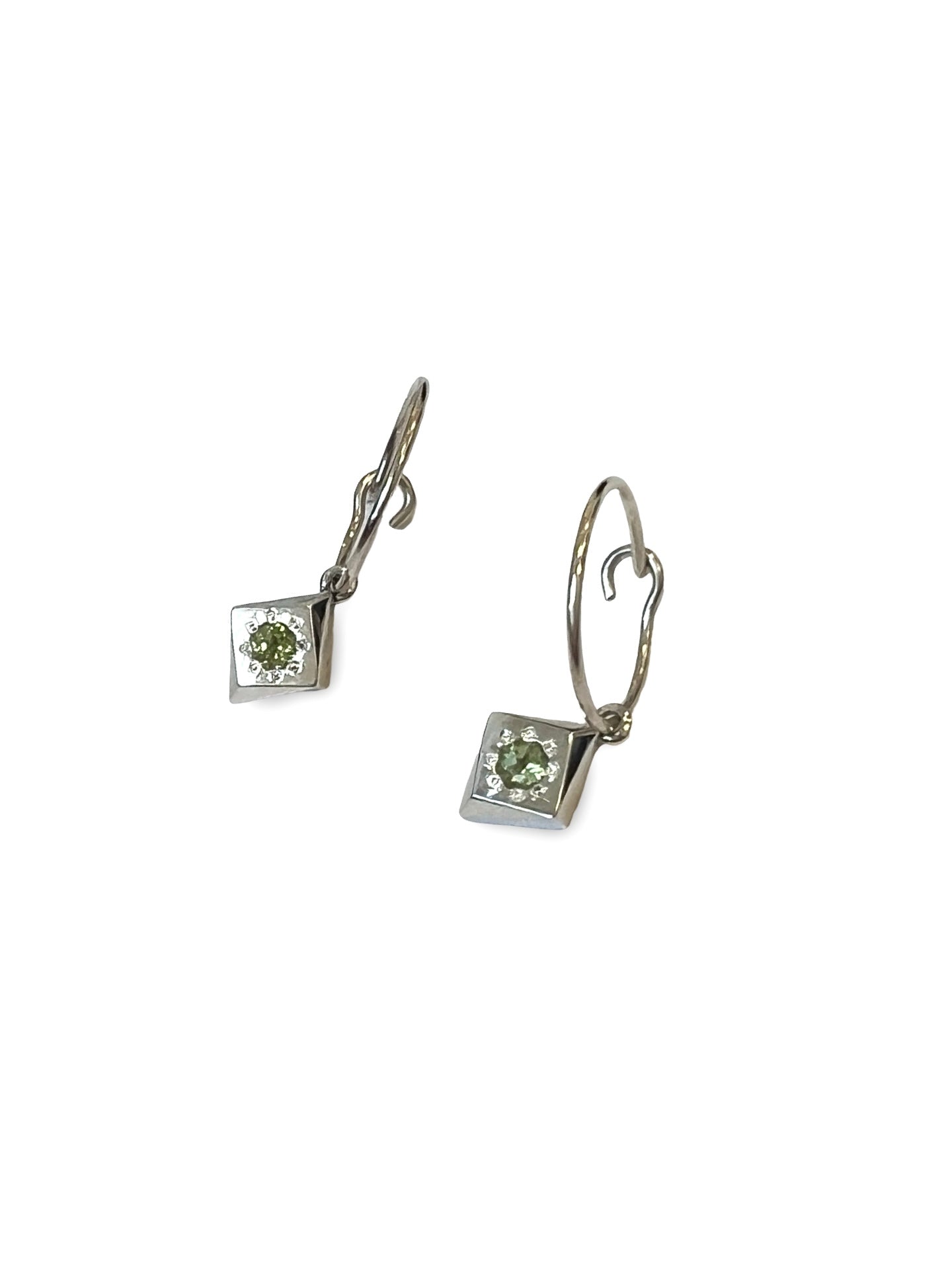 Daisy Cluster Hoop Earrings with Peridot by Holly Howe HH050