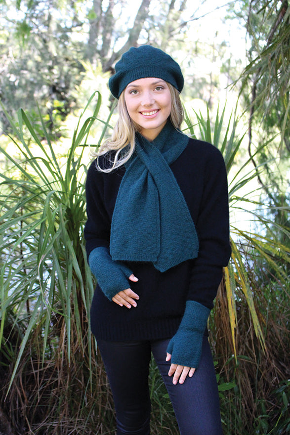 Dash Possum Merino Fingerless Mitten - Tasman