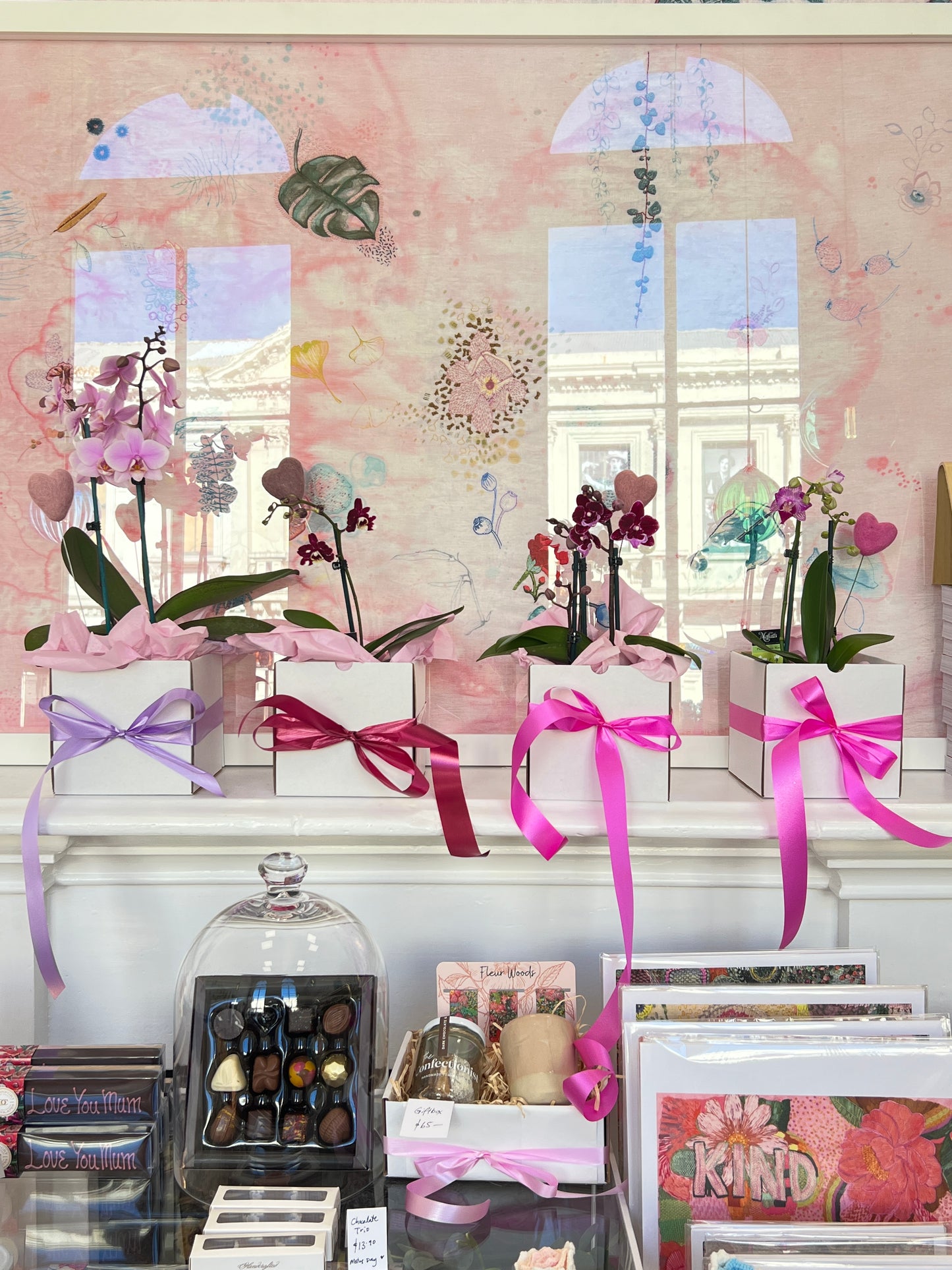 Living Orchid Plant with  Heart gift box