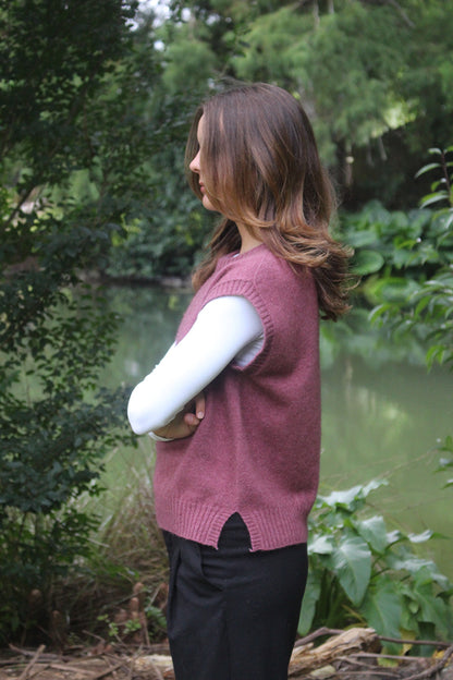 Serene Possum Merino Vest - Orchid