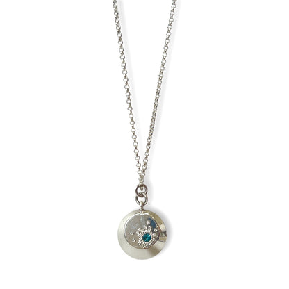 Starburst Profile Pendant Necklace with London Blue Topaz HH052