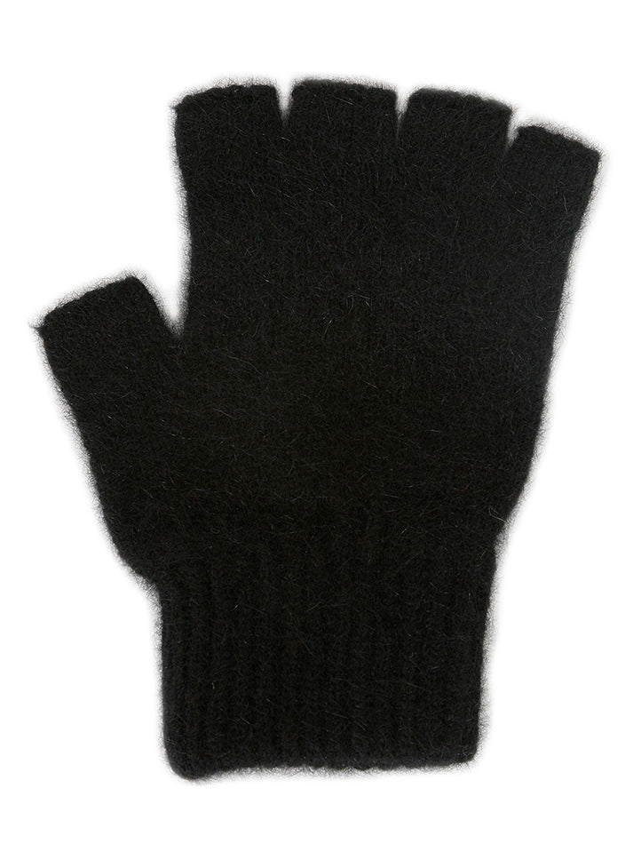 Possum Merino Open Fingered Glove - Black