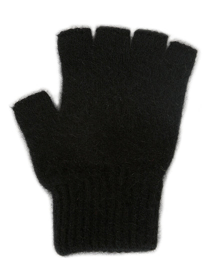 Possum Merino Open Fingered Glove - Black
