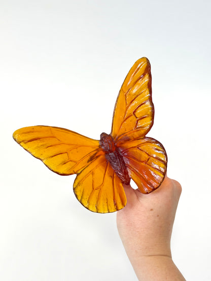 Dark Orange Red Monarch Glass Butterfly Artwork - Classic Large - by Luke Jacomb