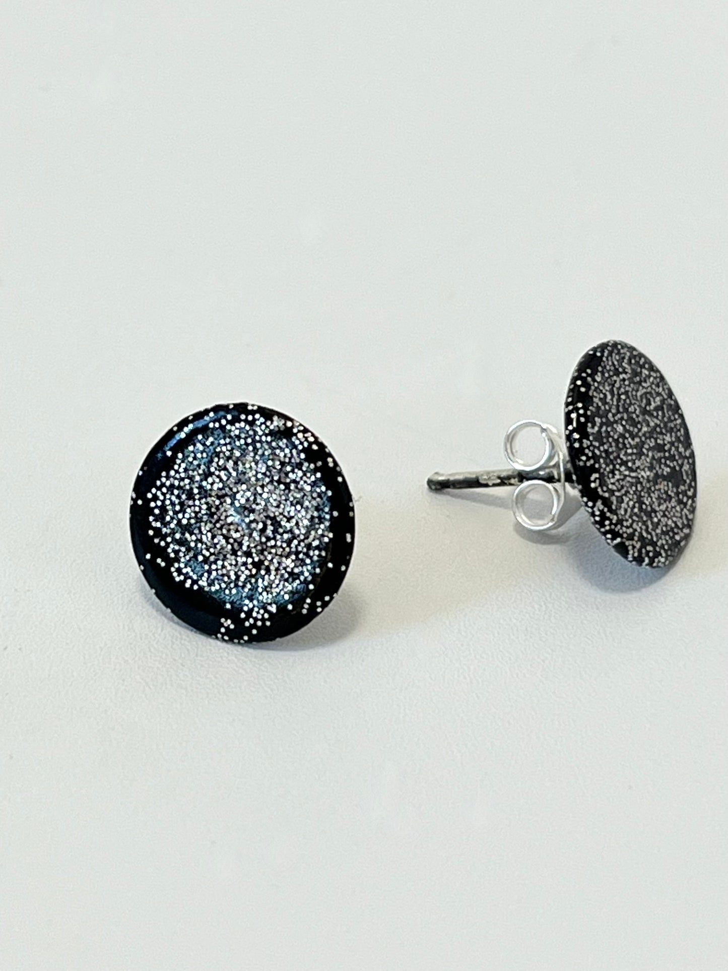 Tack Studs - Black/ Silver Glitter