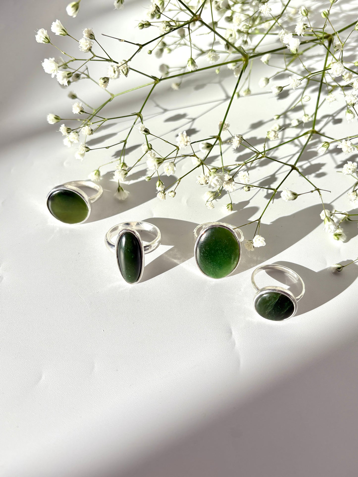 Medium Flat Round Ring (RI-RO2) Jade & Sterling Silver