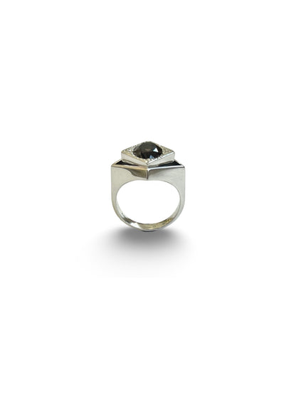 Daisy Diamond Void Cocktail Ring with Smoky Quartz, Size P 1/2