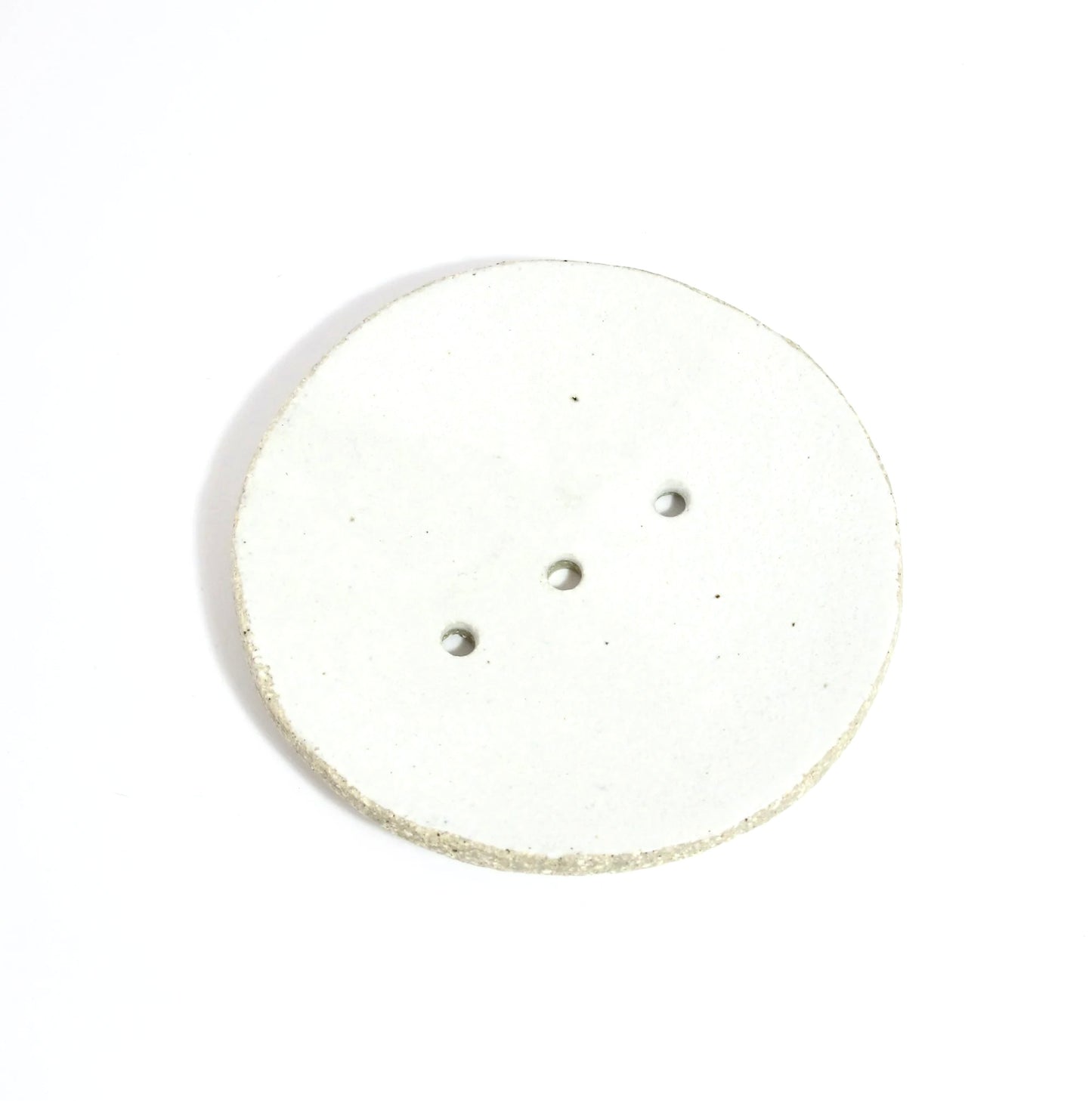 Round Ceramic Soap Dish - White