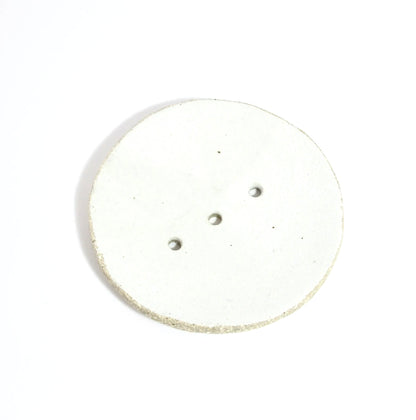 Round Ceramic Soap Dish - White