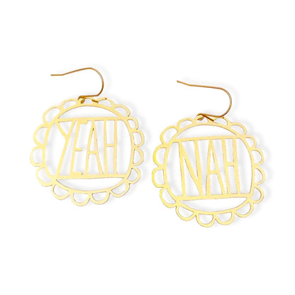 Yeah / Nah Earrings in Gold