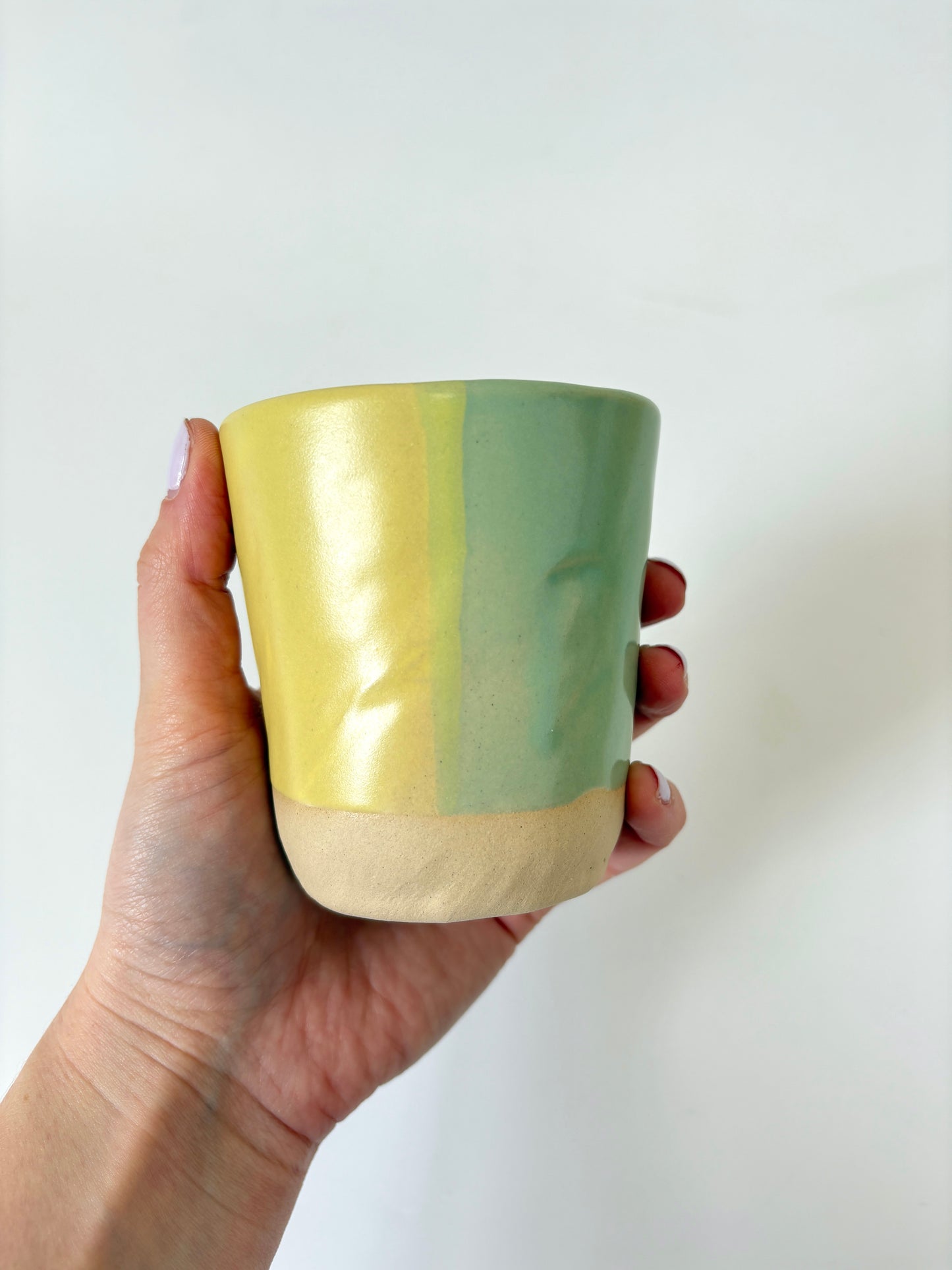 *Exclusive* Two-Toned Ceramic Tumbler - Lemon / Aqua