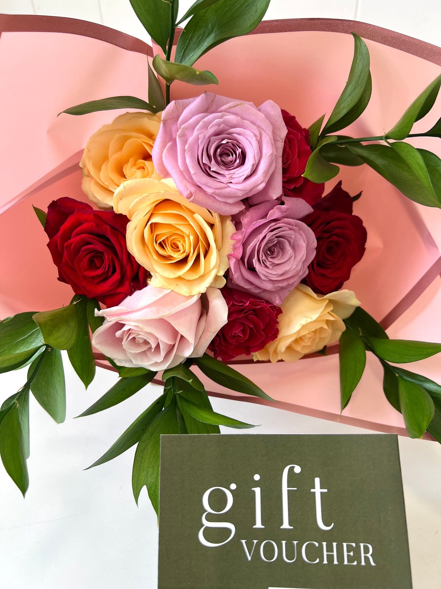 Valentines Day Combo - $50 Voucher & 10 Roses - LOCAL VALENTINES DELIVERY