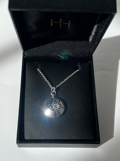Starburst Profile Pendant Necklace with London Blue Topaz HH052