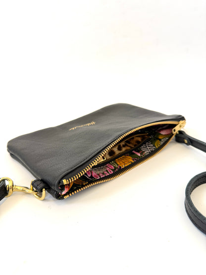 Zipette Bag - Black Leather by Helen Miller
