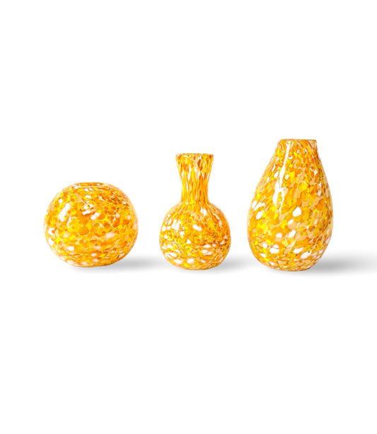 Handblown Glass Diffuser Vase - Orangey - Yellow