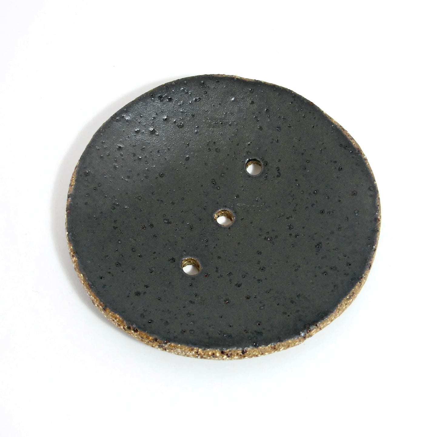 Round Ceramic Soap Dish - Black