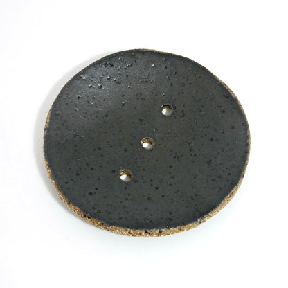 Round Ceramic Soap Dish - Black