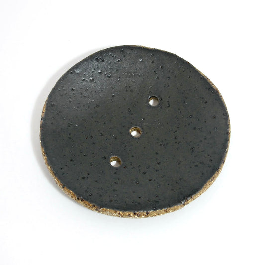 Round Ceramic Soap Dish - Black