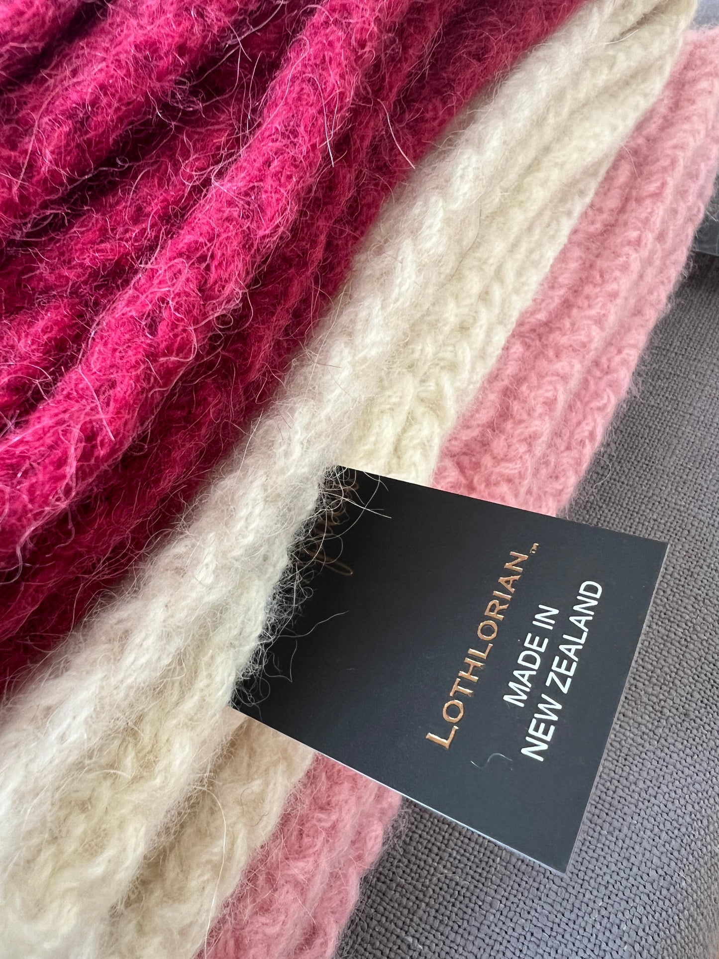 Alpaca Wool Scarf - Rose