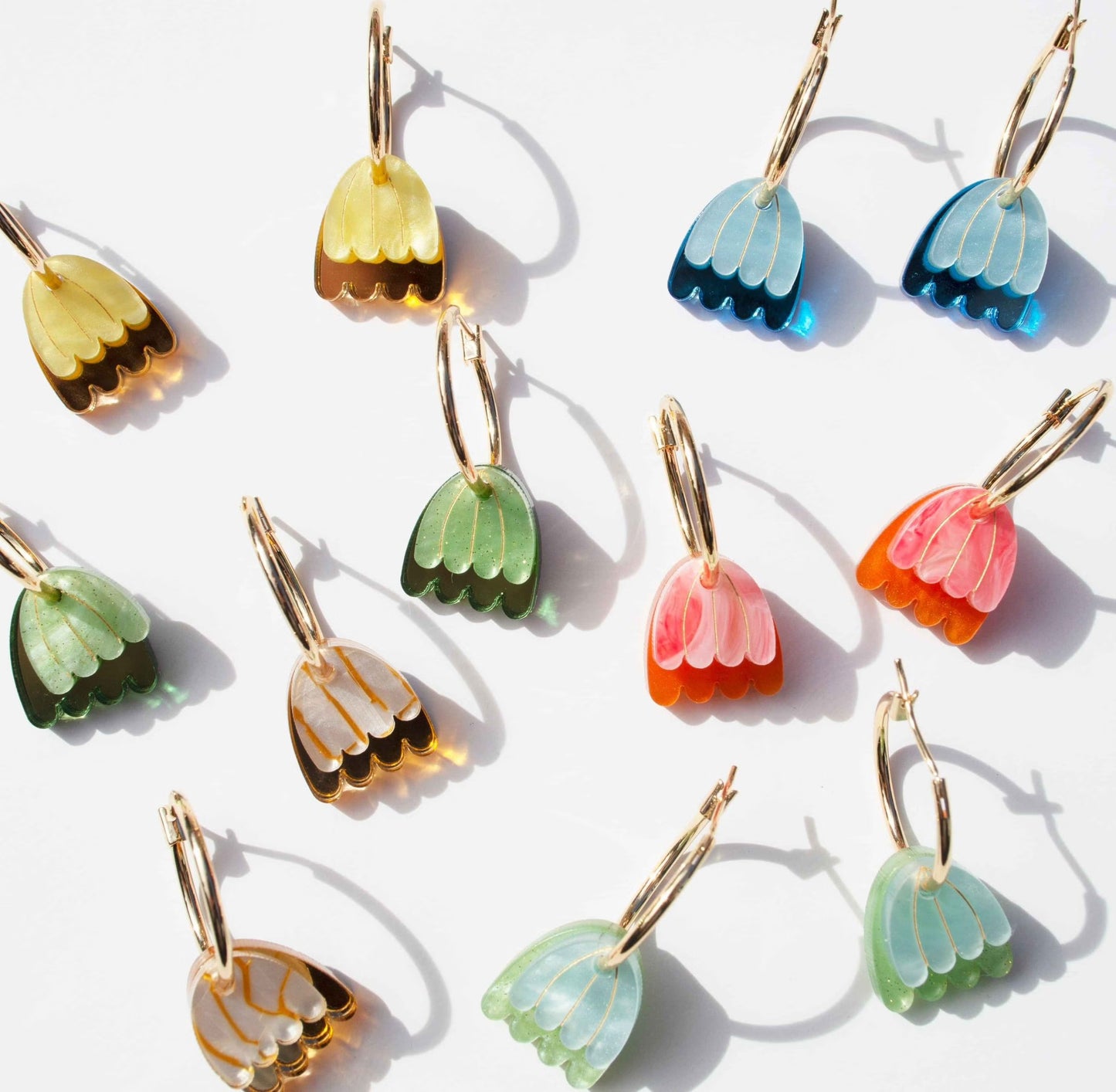 Palm Earrings - Yellow