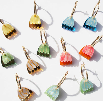 Palm Earrings - Yellow