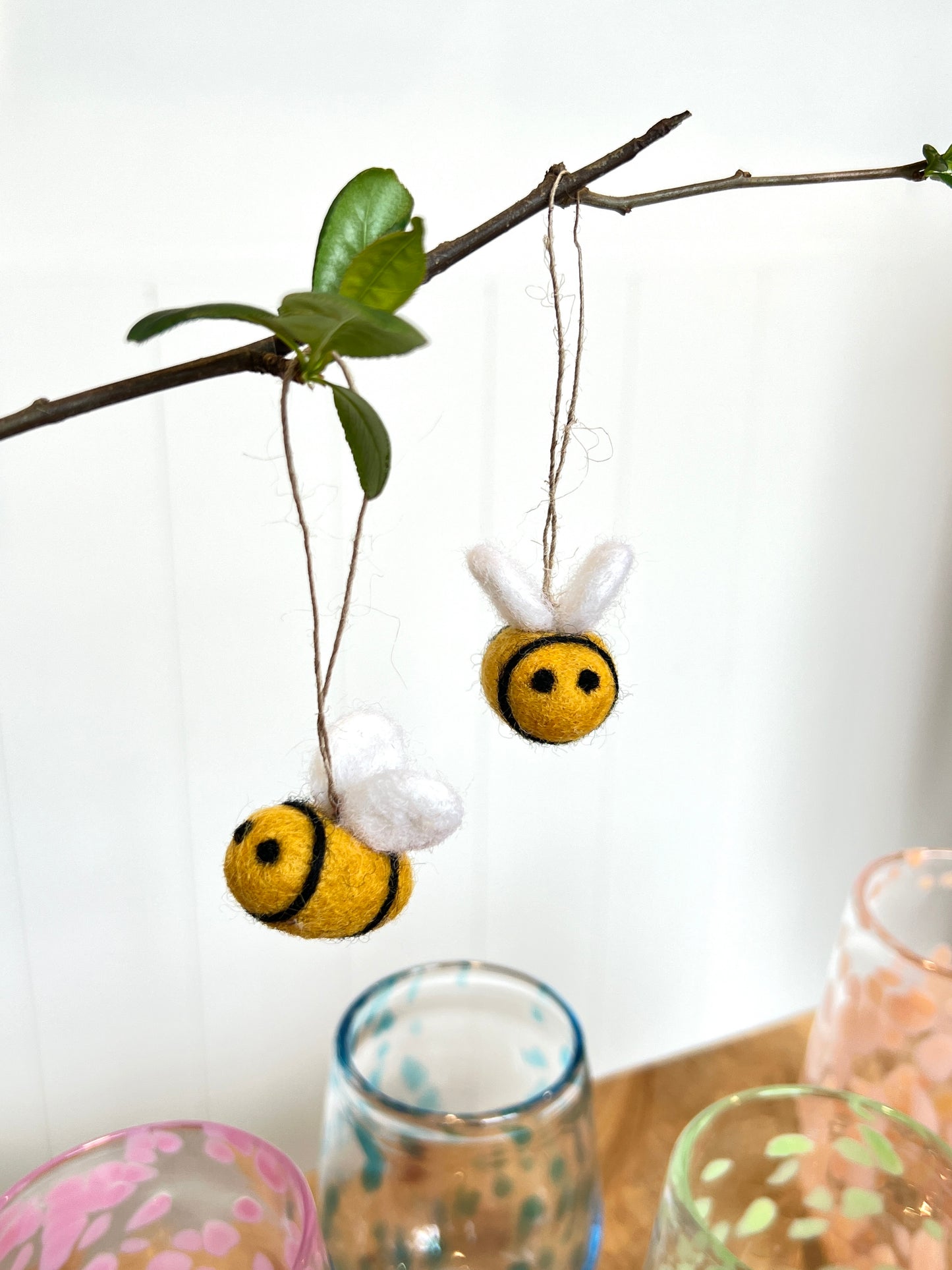 Little Bee Felted Wool hanging  Ornament