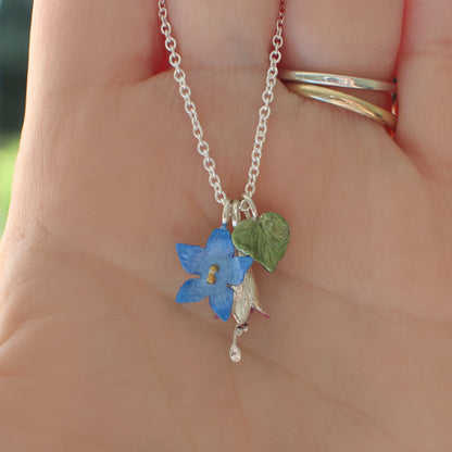 Silver Charm Floral Necklace - Fae