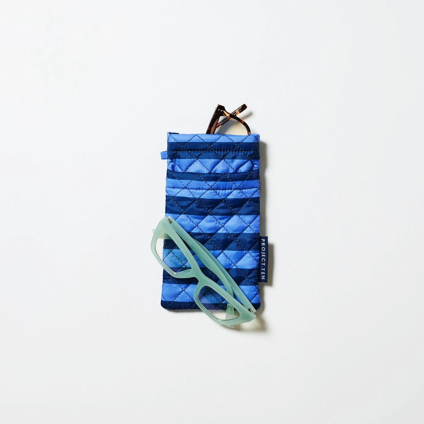 Double Glasses Case - Blue Stripe