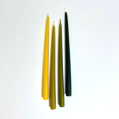 Mini Beeswax Taper Candle - Green (F)