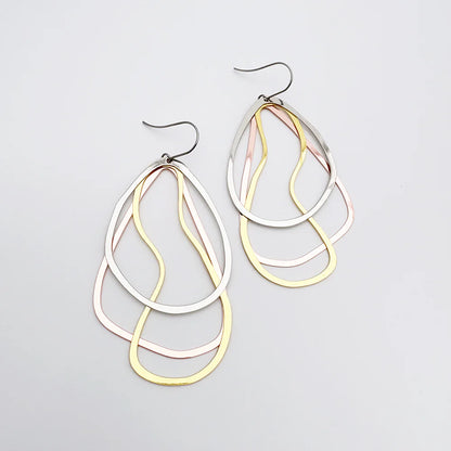 Tri-Shape Earrings in Mixed Metals