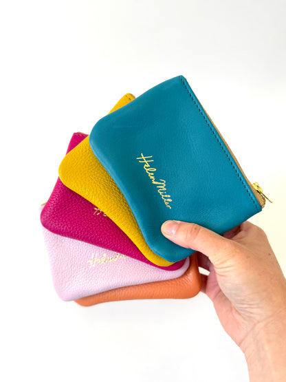 Coin Purse - 12cm - Sky Blue Leather