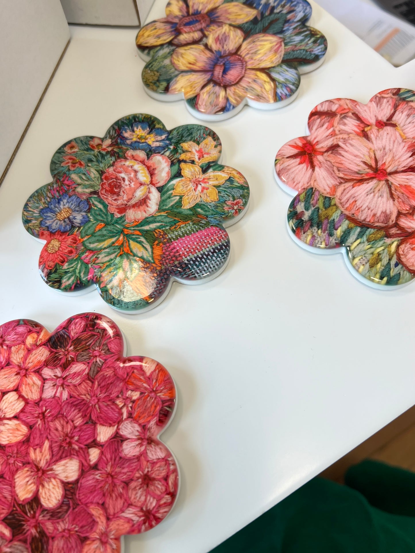 Set of 4 Coasters -  'Meadow' Print by Fleur Woods Art