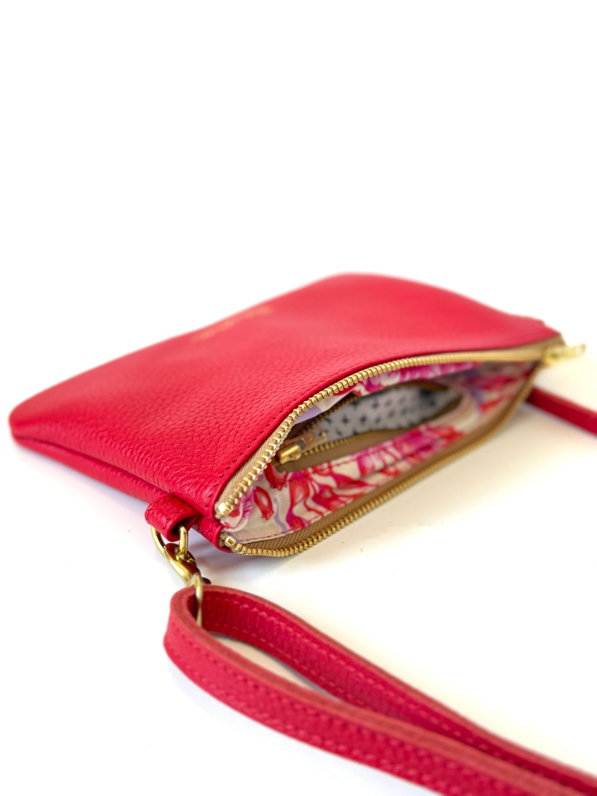 Zipette Bag - Cherry Leather by Helen Miller