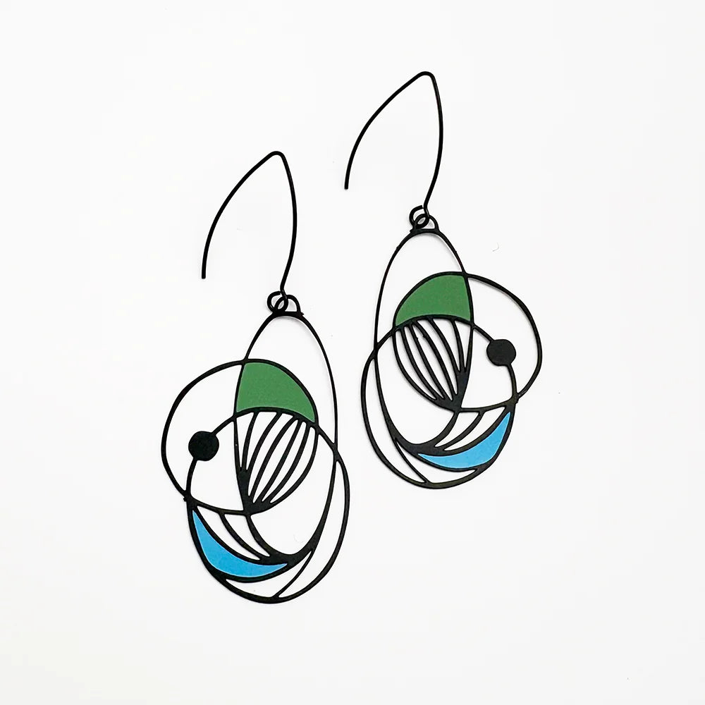Art School Drop Out Earrings in Cool Colours