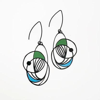 Art School Drop Out Earrings in Cool Colours