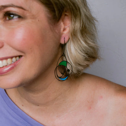 Art School Drop Out Earrings in Cool Colours