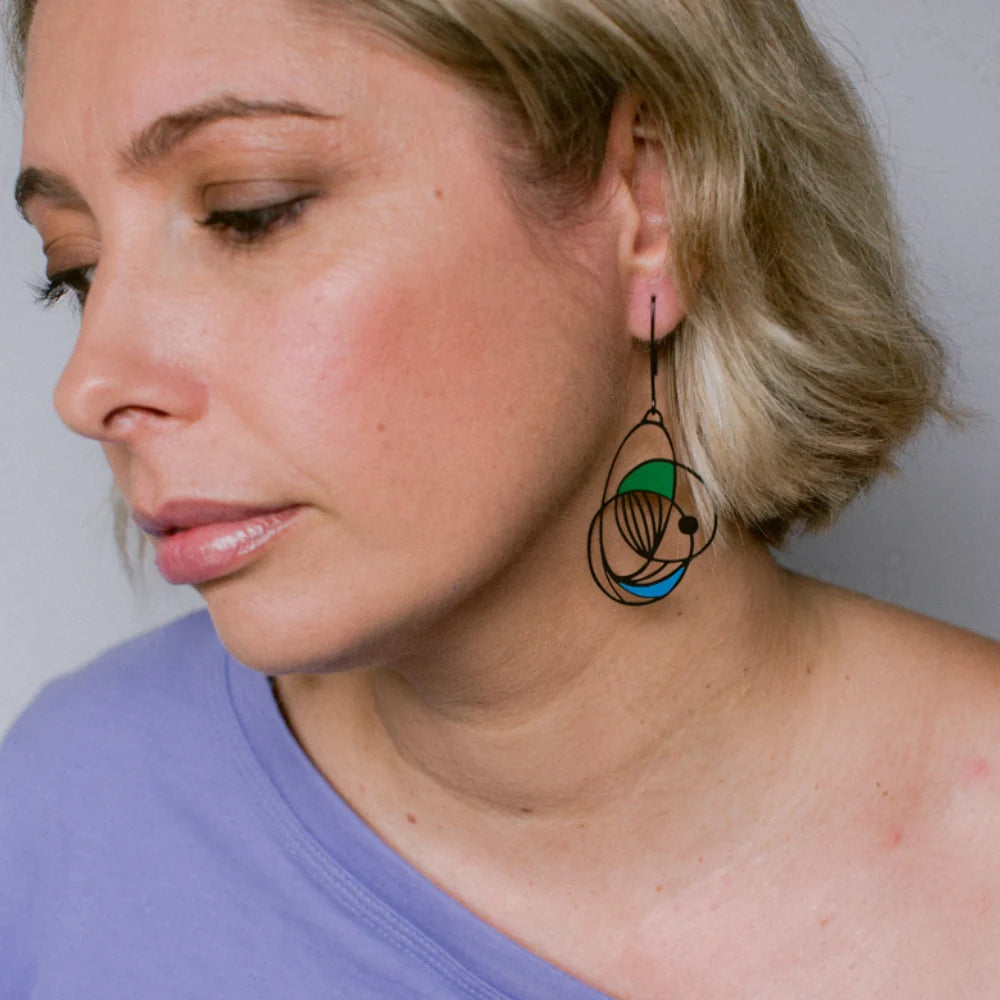 Art School Drop Out Earrings in Cool Colours