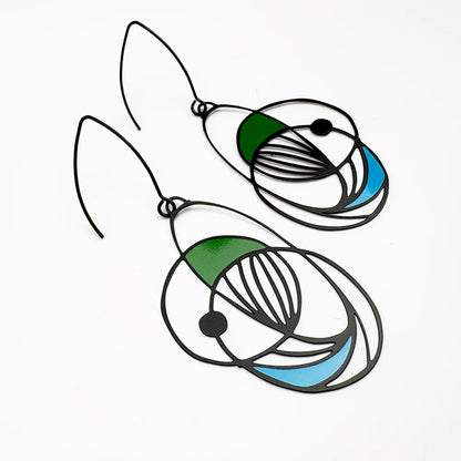 Art School Drop Out Earrings in Cool Colours