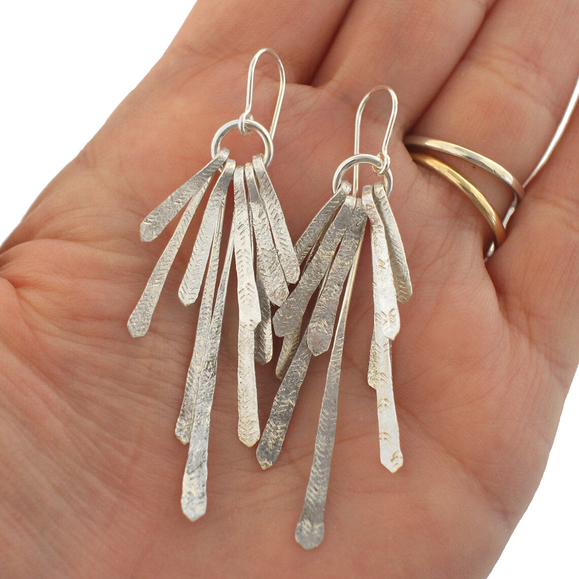 Flutter Statement Earrings - Silver