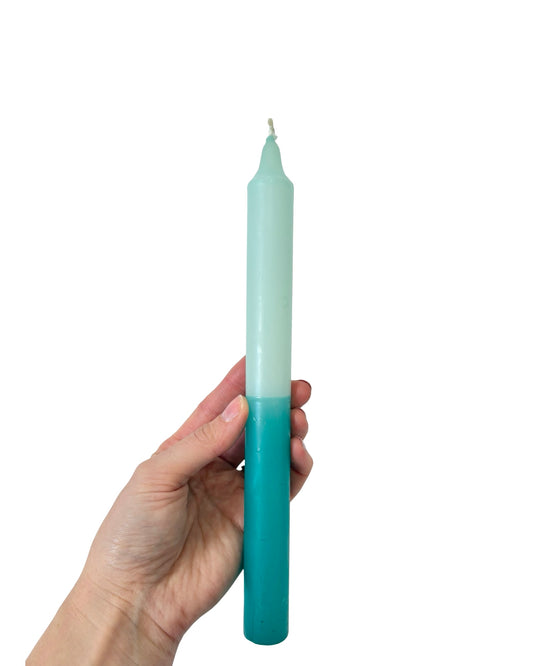 Aqua / Turquoise Two-Toned Candle - 240mm