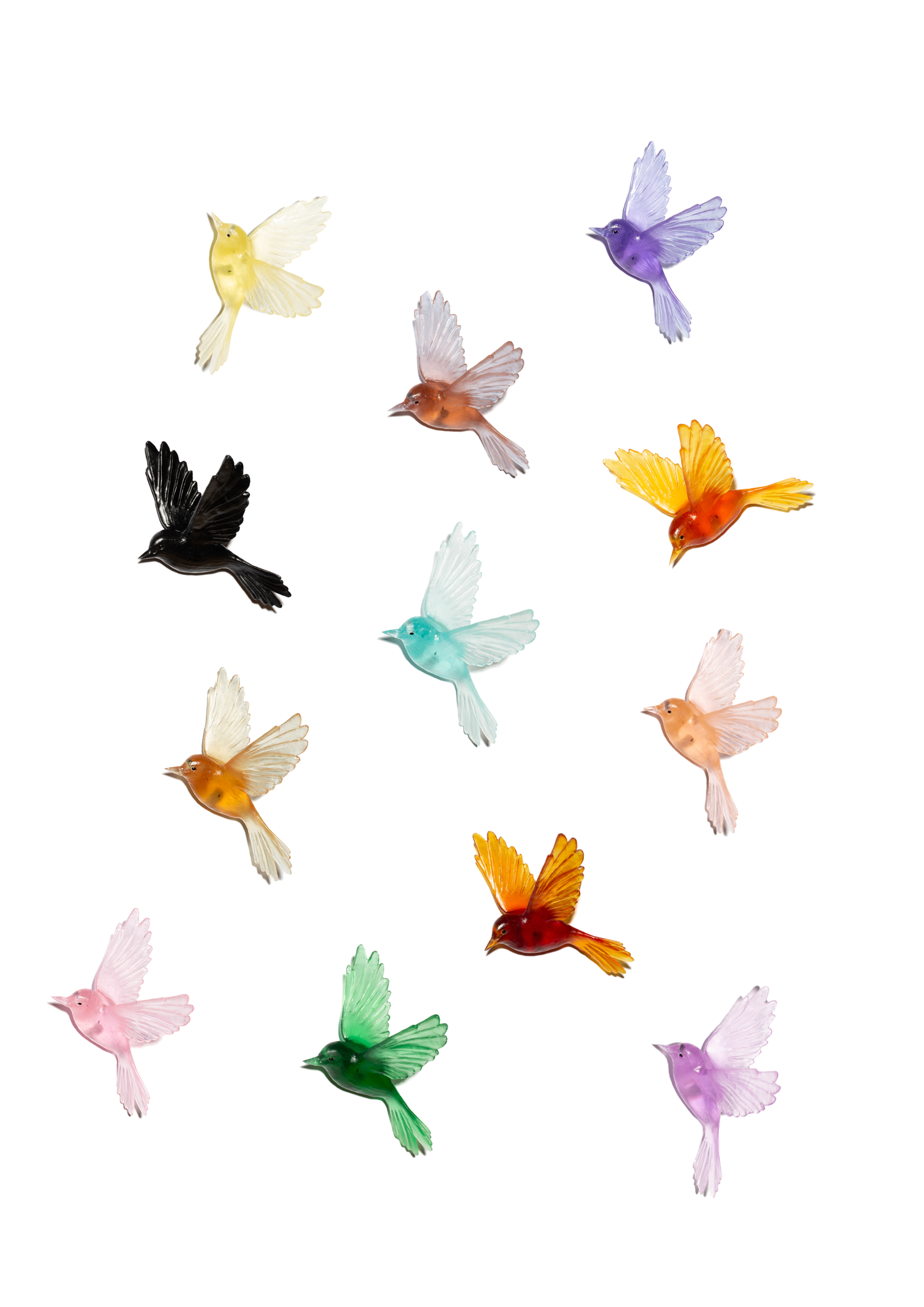 Fernbird / Mātātā - Peach - Glass artwork by Luke Jacomb