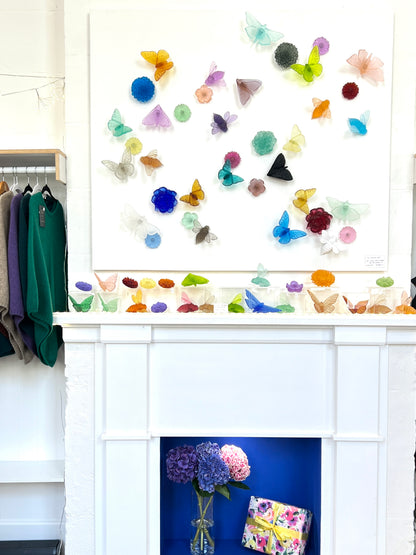 The Garden Path - 38 piece glass art installation by Luke Jacomb