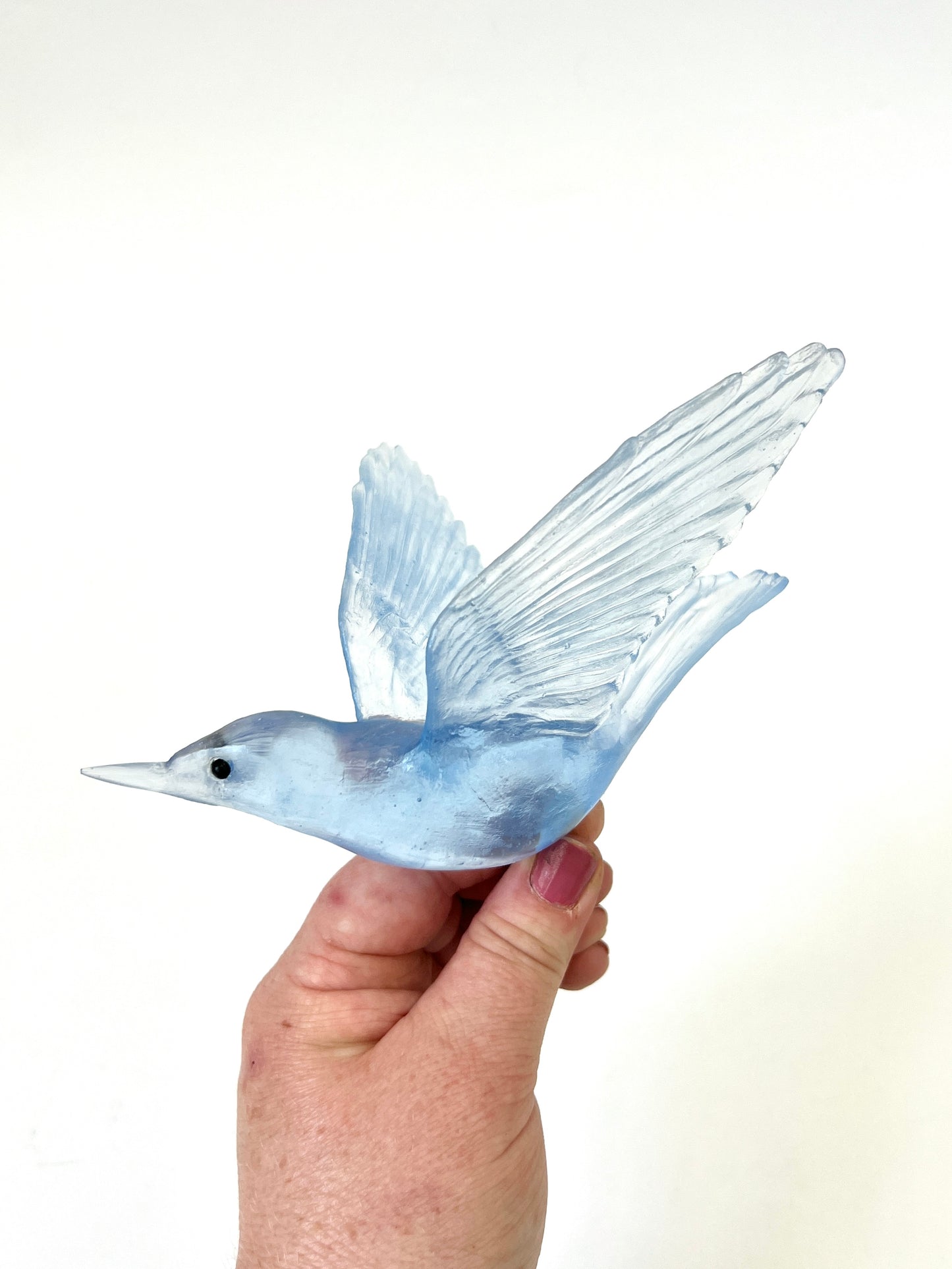 Bellbird / Korimako #2 (Wings Back) - Pale Aqua