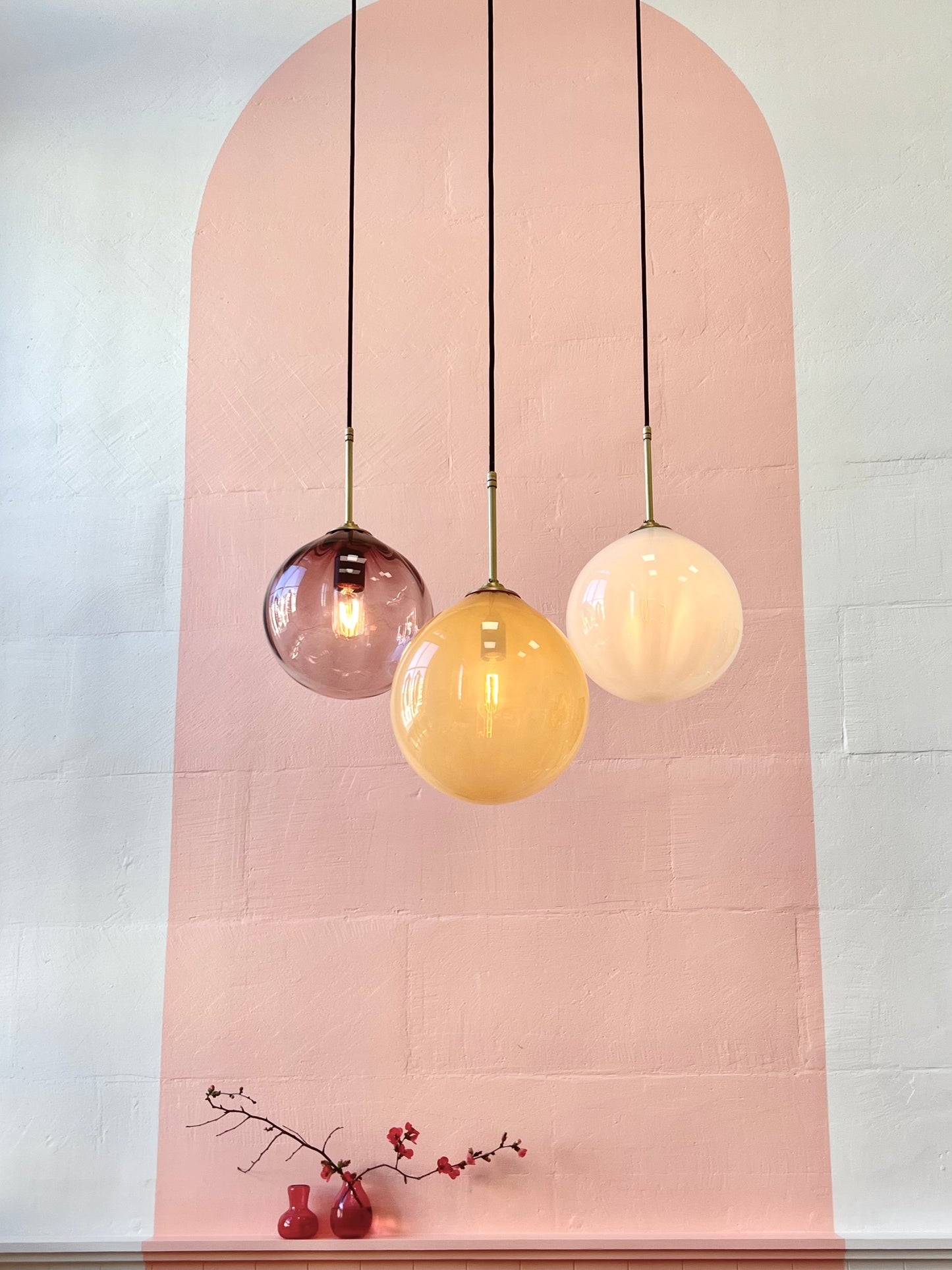 Triple 'Dodici' Pendant Light + Ceiling Rose - made to order