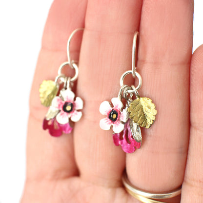 Silver Charm Floral Earrings - Flora